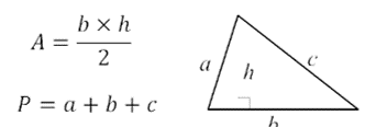 This image shows two algebraic equations along with a triangle with letters indicating its’ sides. These three equations show how visual spatial orientation dominate higher math concepts.